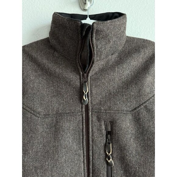 STS Ranchwear The Stone Mens Small Wool Blend Jacket Brown Concealable Hood - Picture 8 of 16